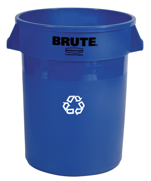 Brute 32gal Round Recycling Container - Blue 1