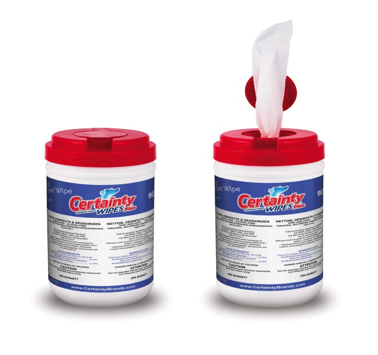 Certainty Disinfectant Wipes 200/tub [M80] 1