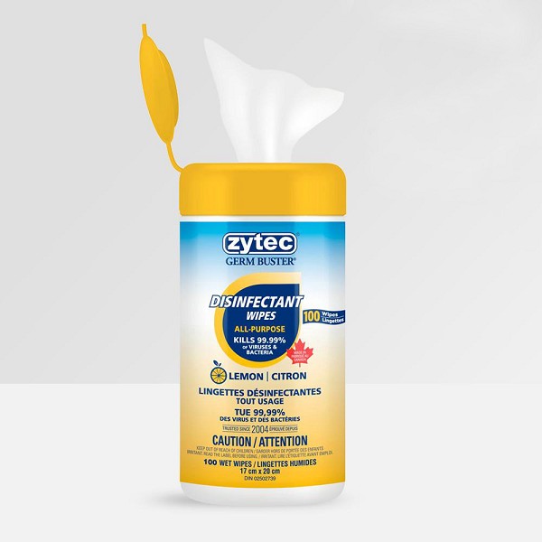 Zytec Germ Buster Wipes Citrus 100/tub 1