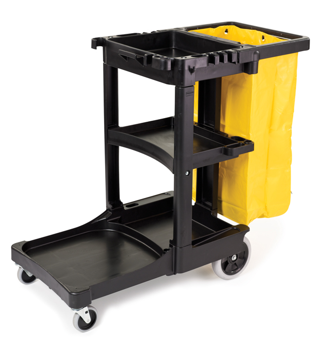 1050GY Janitor Housekeeping Utility Cart, Janitorial Cleaning Cart, Grey