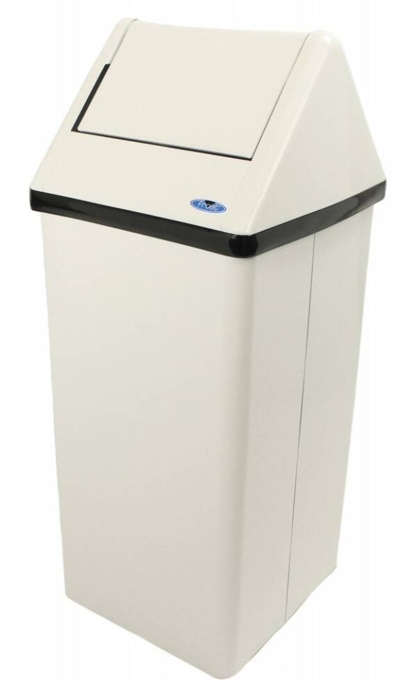Garbage Can - 80L Square w/Lid - White (Frost) 1